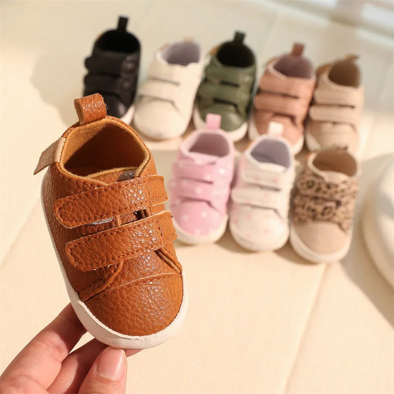 Mini Haven | Tênis Infantil Unissex Casual Caramelo com Velcro Antiderrapante