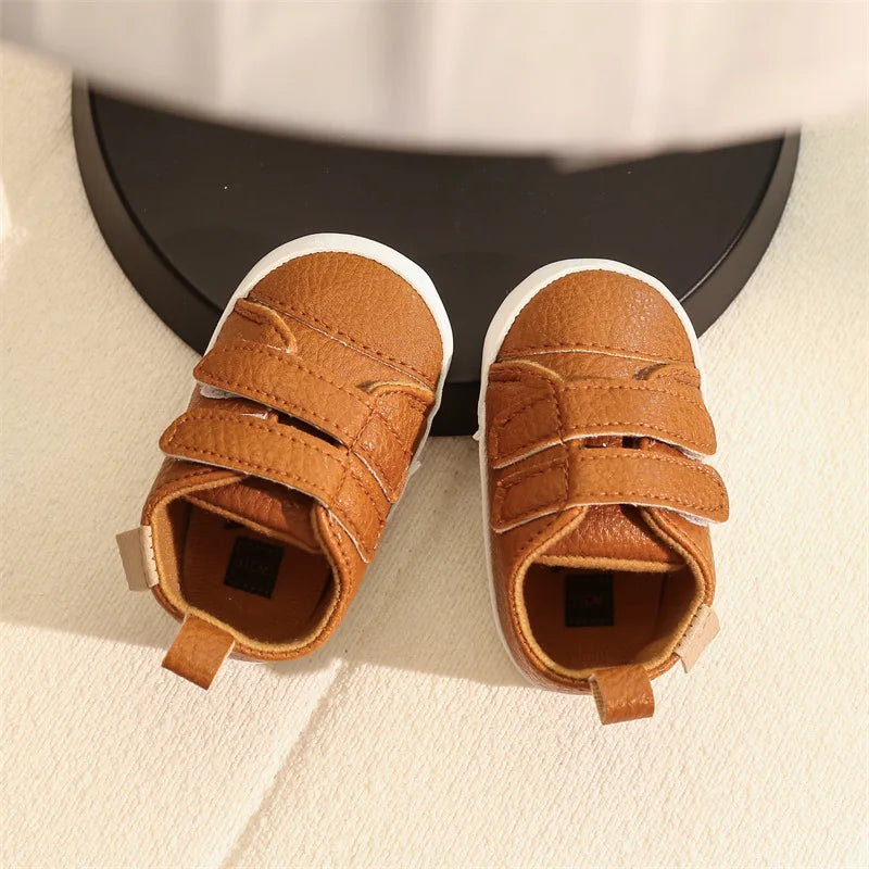 Mini Haven | Tênis Infantil Unissex Casual Caramelo com Velcro Antiderrapante